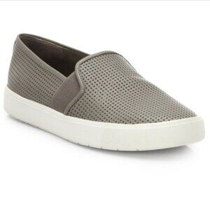Vince Blair Perforated Leather Slip-On Sneakers in Woodsmoke size 9